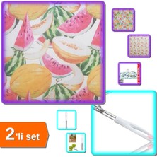 Hereveoyuncak Mikrofiber Bulaşık Altlığı + Paslanmaz Sebze Oyucu Elma ve Kabak Oyacağı - 2li Set Y9T4J2
