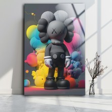 Kaws Renkli Cam Tablo , Ev Duvar Dekoru , Çocuk Odası Tablo , Oturma Odası Modern Duvar Dekoru