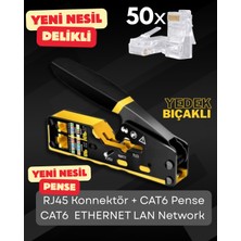 Yeni Nesil Ez RJ45 Pense 8P8C Utp Sıkma Pensesi RJ11 RJ12 RJ45 Ethernet Konektörü Sıkma Kesme Soyma Network Aksesuarları+ 50ADETYENI NESILRJ45