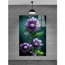 Mor Çiçek Cam Tablo Ev Dekorasyon,balkon Dekorasyonu,dekoratif,duvar Tablo,mutfak Tablo