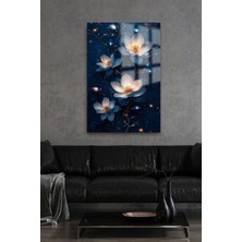 Açan Işık Saçan Çiçek Cam Tablo Ultra Canlı Renkli Kırılmaz Cam Tablo Ev Hediyesi Ofis Hediyesi