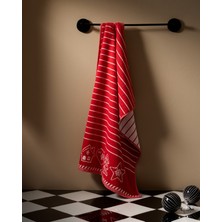 Madame Coco Flavon %100 Pamuk Yüz Havlusu - Kırmızı - 50X70 cm