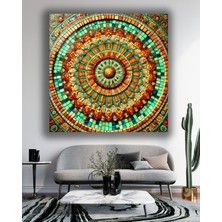 Mermer Arkaplan Görünüm Spiral Toplar Kare Cam Tablo