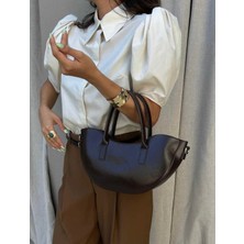 Çanta Trend *** Kadın Kayık Model Kahverengi El ve Omuz Çantası