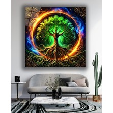 Marsilyan Aslan Okyanus Temasında Kare Cam Tablo