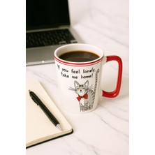 Tohana Gri Tabby Sözlü Kulplu Kupa