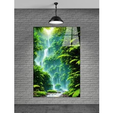 Marsilyan Orman ve Şelale Cam Tablo Ev Dekorasyon,balkon Dekorasyonu,dekoratif,duvar Tablo,mutfak Tablo