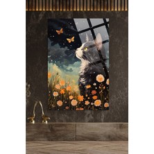 Marsilyan Kedi Sanatsal Görsel 4mm Lüks Kırılmaz Temperli Yüksek Çözünürlüklü Cam Tablo