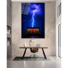 Marsilyan Fırtınalı Bir Gecede Anıtkabir Cam Tablo