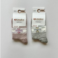 Ekinoks Friends Yazılı Kız Çocuk 2'li Soket Çorap Seti