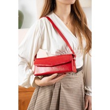 Çanta Trend *** Kırmızı Kadın Baget Abiye Çanta