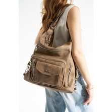 Çanta Trend Büyük Boy Yumuşak Deri Hem Sırt Hem Omuz Çantası 540