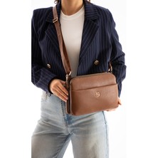 Çanta Trend Sanmorris Kadın Suni Deri Ayarlanabilir Çapraz Askılı 4 Bölmeli Metal Fermuarlı Çapraz ve Omuz Çanta