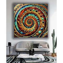 Marsilyan Mermer Arkaplan Görünüm Spiral Toplar Kare Cam Tablo