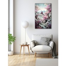 Japon Kiraz Çiçeği ve Fuji Dağı Cam Tablo