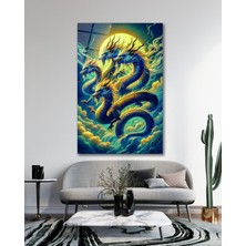 Mavi Lotus Çiçeği Cam Tablo