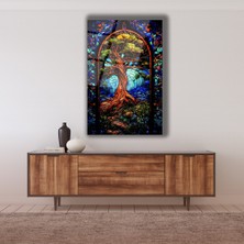 Vitray Hayat Ağacı Cam Tablo