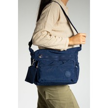 Çanta Trend Mega Çok Gözlü Kılınkır Kumaş Cüzdanlı Kadın Çapraz Omuz Çantası