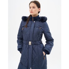 Kayra Dik Yaka Fermuar Detaylı Kapitoneli Anorak Mont 27309