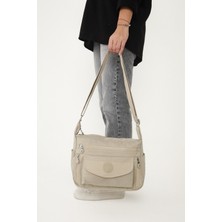 Çanta Trend Sanmorris Kadın Suya Dayanıklı Krinkıl Kumaş Çok Gözlü Ayarlanabilir Çapraz Askılı Omuz Çantası