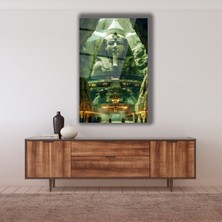 Vitray Mor Gül Cam Tablo