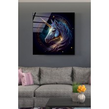 Marsilyan Tek Boynuzlu At Cam Tablo, Dekoratif Cam Tablo