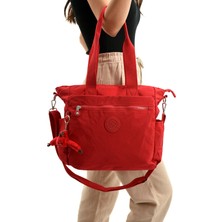 Çanta Trend Model Kadın Büyük Boy Bölmeli Suya Dayanıklı Paraşüt Kumaş Çapraz ve Omuz Askılı Çanta