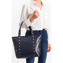 Çanta Trend *** Feminen Model Lacivert Renk Büyük Boy Kadın El ve Omuz Çantası