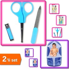 Hereveoyuncak Bebek Tırnak Bakım Seti Mavi + Bebek Banyo Küvet Filesi - 2li Set T9W8F6