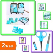 Hereveoyuncak Bebek Anne Hastane Çantası Düzenleyici 6 Parça Organizer + Bebek Tırnak Bakımı Mavi - 2li Set M6Q3M7