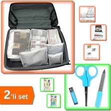 Hereveoyuncak Anne Bebek Hastane Çantası Düzenleyici 6 Parça + Bebek Tırnak Bakım Seti Mavi - 2li Set S2D4S7