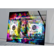Marsilyan Neon Dolar Temperli Cam Duvar Tablosu