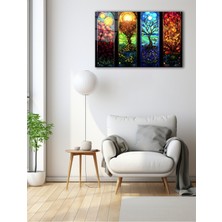 Vitray Dört Mevsim Cam Tablo