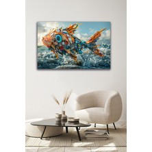 Yapay Zeka Doğayı Koruma Temalı Balık Cam Tablo