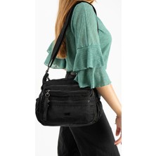 Çanta Trend Yumuşak Dokulu Ultra Hafif, Su Geçirmez Polyamid Kumaş Omuz Çantası Siyah Model: (571-13-14D)