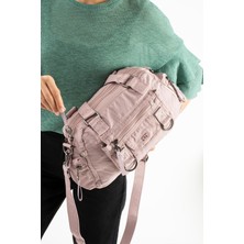 Çanta Trend Yumuşak Dokulu Ultra Hafif, Su Geçirmez Polyamid Kumaş Omuz ve Kol Çantası Pembe Model: (571-13-14K)