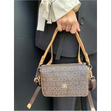 Çanta Trend Polo Of Colors  2 Askılı 5 Bölmeli Yazılı Suni Deri Kadın  Çapraz Omuz Çantası