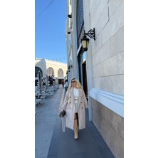 glam Qzu Tüylü Uzun Maxi Kaban