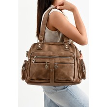 Çanta Trend Lizbon/yumuşak Deri Çok Bölmeli Kadın Omuz Çantası