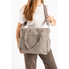 Çanta Trend Model Kadın Büyük Boy Bölmeli Suya Dayanıklı Paraşüt Kumaş Çapraz ve Omuz Askılı Çanta