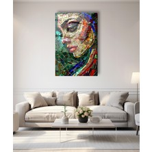 Mozaik Detaylı Kadın Cam Tablo