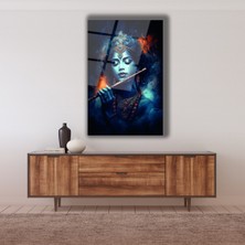 Dünya Üstünde Türk Bayrağı Cam Tablo