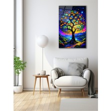 Vitray Daireli Hayat Ağacı Cam Tablo