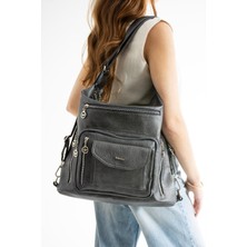 Çanta Trend Büyük Boy Yumuşak Deri Hem Sırt Hem Omuz Çantası 540