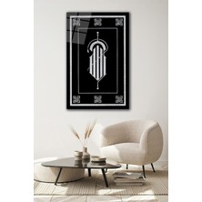 Allah (C.c) Yazısı Silver Hat Sanatı Cam Tablo