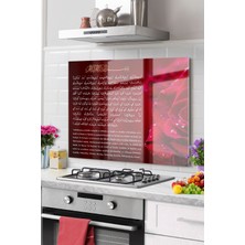 Marsilyan Premium Mutfak Cam Ocak Arkası Koruyucu | Bereket, Sofra,karınca Duası