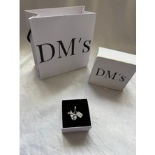 DMs Silver Uçak,pasaport ve Dünya 3'lü Gümüş Charm'ı