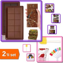 Hereveoyuncak Meşhur Dubai Çikolatası Silikon Kalıbı + Renkli Silikon Spatula Büyük - 2li Set P3T1D8