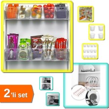 Hereveoyuncak 6 Adet Buzdolabı Içi Mini Düzenleyici Kutu + Tencere Kapağı Organizeri 6 Bölmeli - 2li Set T9N5R2