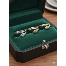 925 Ayar Papatya Silver Özel Tasarım Lazer Yılan Yüzük.rose.gold.rodaj